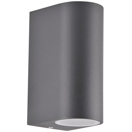 Venkovní nástěnné svítidlo shora dolů s LED 2x GU10 BOSTON GOLDLUX (Polux) ALUMINIUM GRAY oválné