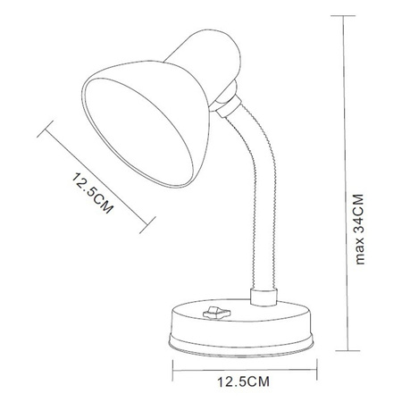 Nastavitelná stolní lampa. noční světlo E27. měď