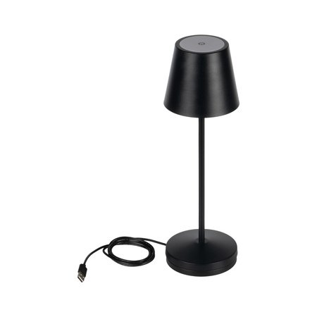 Stolní stolní lampa Školní kancelářská noční lampa Nastavitelná LED 1,2W 165lm 3000K teplá bílá černá IP54 Dobíjecí Inita Kanlux