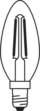 LED žárovka B35 E14 svíčka 6,5W = 60W 806lm 4000K neutrální bílá 200° stmívatelná vlákno Osram