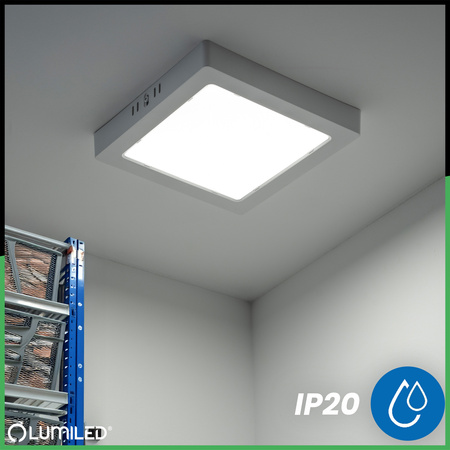 LED stropní svítidlo pro povrchovou montáž 18W Square 4000K GLOW White LUMILED