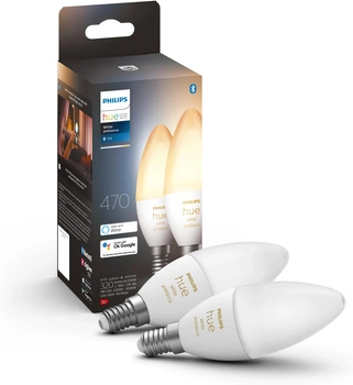 2PAK LED žárovka svíčka E14 B39 4W CCT PHILIPS HUE White & Ambiance Bluetooth Zigbee