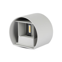 LED nástěnné svítidlo 6W 3000K IP65 Up/Down Nastavitelný úhel světla Šedá Kulatý BRIDGELUX CHIP VT-756 V-TAC