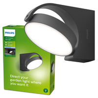 Zahradní lampa LED nástěnná lampa MIMOZA myGarden 7W 4000K IP44 pohyblivá antracitová PHILIPS