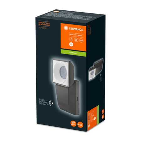 LED reflektor 8W 750lm 4000K IP55 šedý se senzorem pohybu a soumraku LEDVANCE Pro Spot Endura