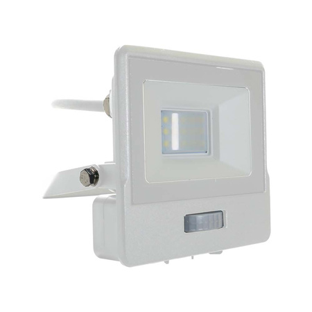 Reflektor LED 10W 735lm 4000K IP65 Bílý s pohybovým senzorem a funkcí CUT-OFF Samsung Chip VT-118S-1-W V-TAC