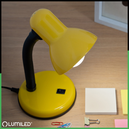 Stolní lampa Školní Noční E27, Nastavitelná Žlutá LUMILED