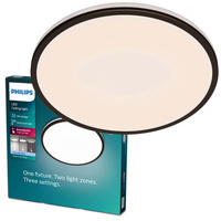 Plafond LED lampa pro povrchovou montáž OZZIET 22W 4000K 40cm černá kulatá PHILIPS