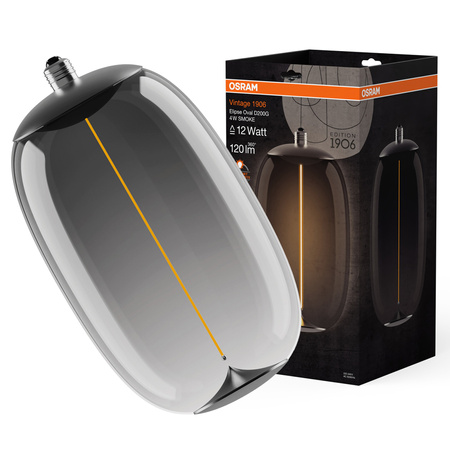Dekorativní LED žárovka E27 4W = 12W 120lm 1800K Warm 320° Smoke Filament Vintage 1906 Osram