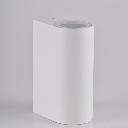 Venkovní nástěnné svítidlo shora dolů s LED 2x GU10 BOSTON GOLDLUX (Polux) ALUMINIUM White oválné