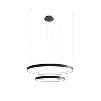 LED závěsné stropní svítidlo RIO 2 80W 3000K Lustr kulatý 78cm černý SOLLUX