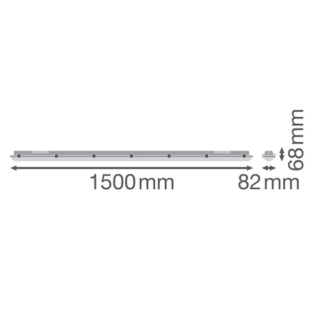 LED nehořlavé 58W 8000lm 4000K neutrální IP65 IK08 odolné proti vlhkosti šedá Ledvance