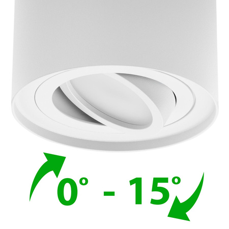 HALOGEN Spot Tuba Movable AMAT-XL GU10 Round White 125mm LUMILED pro povrchovou montáž