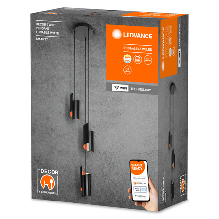 LED stropní svítidlo 24.5W SMART+ WiFi CCT stmívatelné černé závěsné LEDVANCE