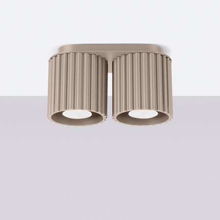 Povrchová montáž 2x GU10 hliník Taupe Aura Deep Space SL.1815 Sollux