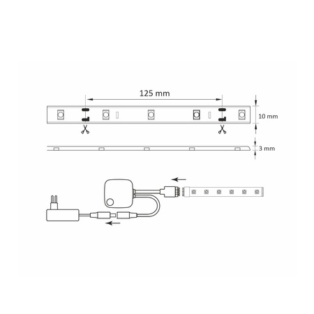 LED pásek 230V 20W RGB + CCT IP65 TUYA WIFI Smart 5m
