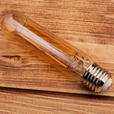 6X LED žárovka E27 T30 6W = 50W 660lm 3000K Warm 360° Amber Filament LUMILED