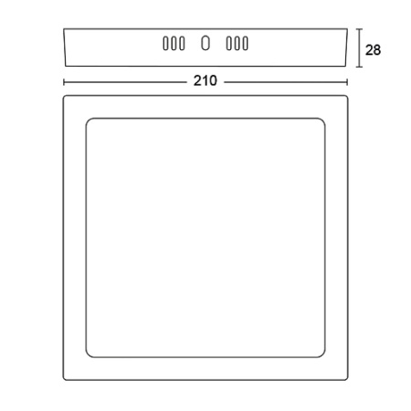 Plafond LED panelové stropní svítidlo MAGNEOS 12W 4000K 21cm bílé stropní svítidlo čtvercové PHILIPS
