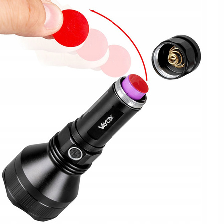 LED taktická svítilna Výkonná dobíjecí USB-C 20W 1900lm IPX6 VAYOX