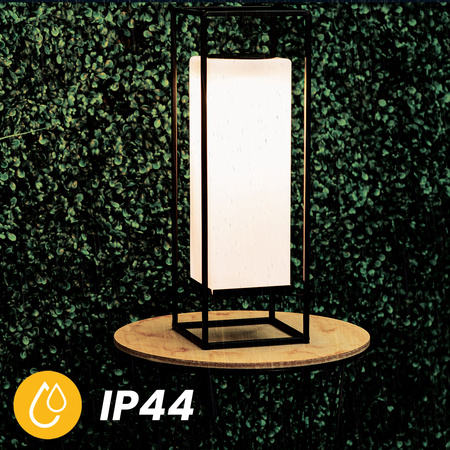 LED solární lampa Venkovní zahradní stojící lucerna 3000K IP44 38cm soumrakový senzor