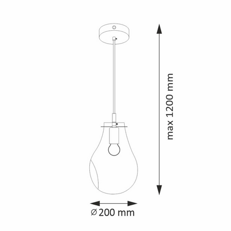 KIMBERLY GOLD skleněné stropní závěsné svítidlo 1x E27 GOLDLUX (Polux)