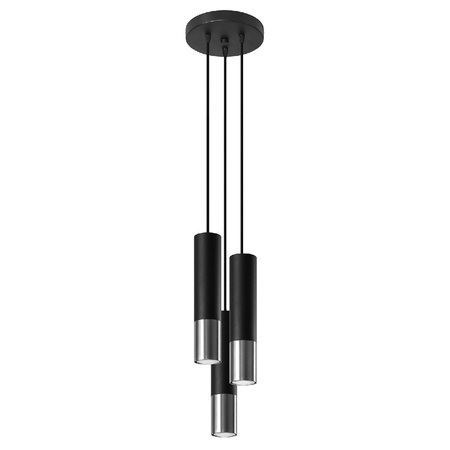 LOOPEZ Závěsné stropní svítidlo 3P 3xGU10 Elegant Black Chrome SOLLUX
