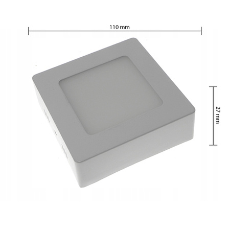 LED panelové stropní svítidlo 6W 480lm 4000K neutrální povrchová montáž čtvercová bílá Proma Masterled