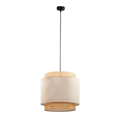 BOHO NATURE Závěsné stropní svítidlo Rattan Hanging Black and Beige Boho Style E27 6301 TK Lighting