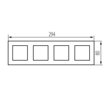 Povrchový vertikální čtyřnásobný rámeček pro zásuvku bílý OFFICE Kanlux
