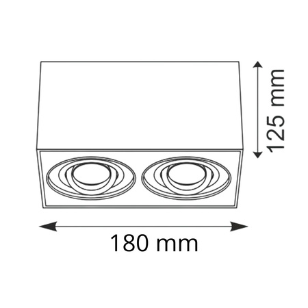 Přisazené stropní svítidlo Hadar Q2 2xGU10. pohyblivé. obdélníkové. bílé