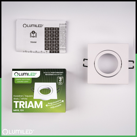 Halogenové stropní svítidlo Square GU10 MR16 White TRIAM LUMILED pro zapuštěnou montáž