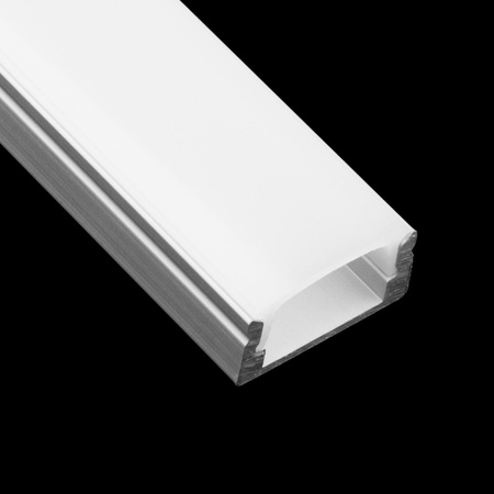 Povrchový Hliníkový Profil pro LED KM36, Stříbrný 2m + Mléčná Krytka + Záslepky LUMILED