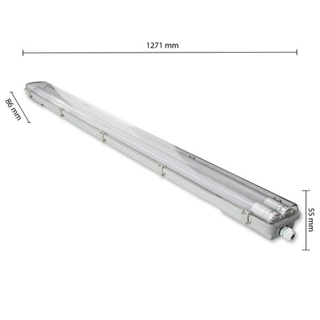 Ohnivzdorné svítidlo 120cm 2xT8 G13 IP65 + LED zářivky 18W 4000K Neutral Masterled