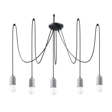NESO 5 Lustr závěsné svítidlo 5xE27 šedá černá Minimalistický SOLLUX