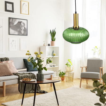 NORFOLK E27 převislá stropní lampa zelená GOLDLUX (Polux)