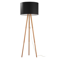 TOKYO Stojací stojací lampa Stínidlo černé a dřevo buk Skandinávský E27 5286 TK Lighting