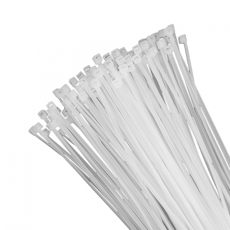 Kabelové stahovací pásky 2,5x200 mm bílé TRACKS Zipové stahovací pásky OK-25200W .MORE 100 ks.