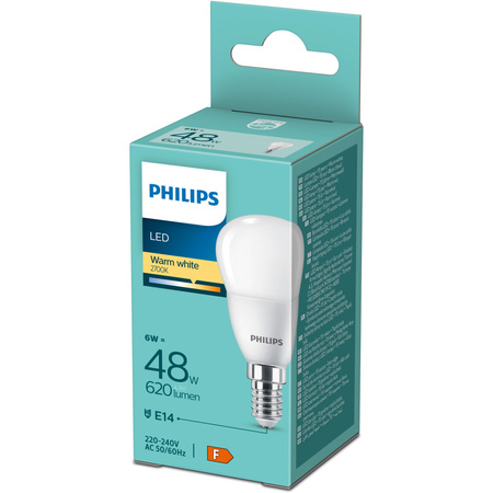 LED žárovka E14 Ball P45 6W = 48W 620lm 2700K Warm Essential Philips