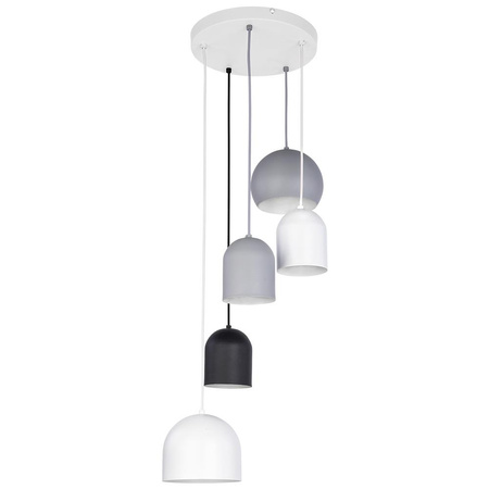 TEMPRE Závěsné stropní svítidlo Lustr černý. bílý a šedý Moderní 5xE27 2830 TK Lighting