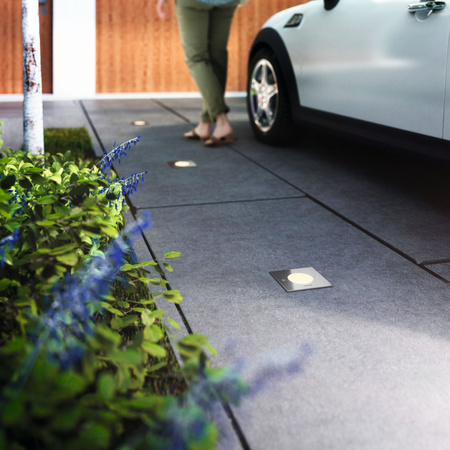 LED zahradní lampa na zem CRUST myGarden 3W IP67 čtvercová stříbrná PHILIPS