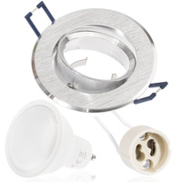 Halogenová svítidlo Nastavitelná, Kulatá + LED GU10 6W Stříbrná LUMILED