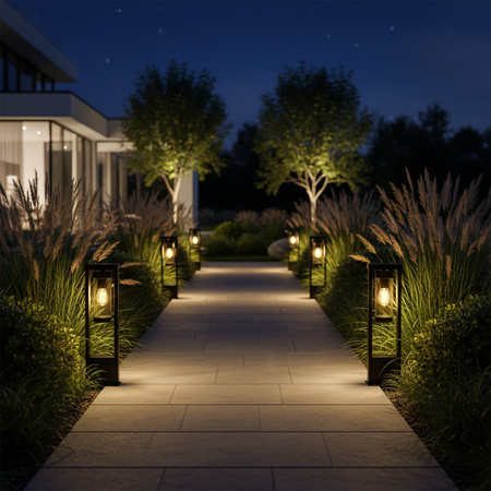 Venkovní zahradní stojací lampa 50cm SPECTRA E27 GOLDLUX (Polux)