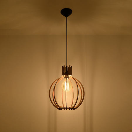 ARANCIA E27 Přírodní dřevo LED závěsné stropní svítidlo SOLLUX