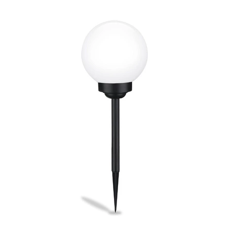 Solární zahradní LED lampa zapichovací bílá koule ATRIS 15cm LUMILED