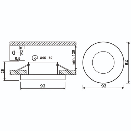 Halogenová Podhledové svítidlo GU10, MR16 Nastavitelná Kulatá Bílá CASSIO+LED GU10 6W=60W 580lm Neutrální bílá LUMILED