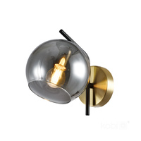 Nástěnná objímka E14 Gold Black Globe Elegance Surface Mounted Lamp Kobi