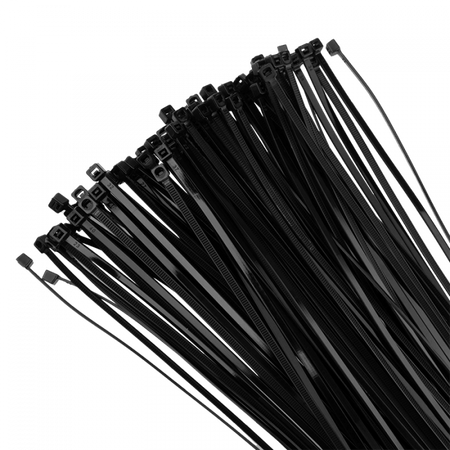 Kabelové stahovací pásky 3,6x400 mm černé UV TRACKS Zipové stahovací pásky OK-36400B .MORE 100 ks.