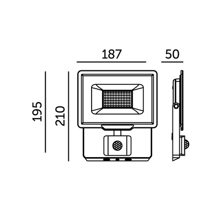 Venkovní LED reflektor Zahrada 50W 4250lm 4000K Neutrální 120° se senzorem pohybu a soumraku IP65 Černá MHC Kobi