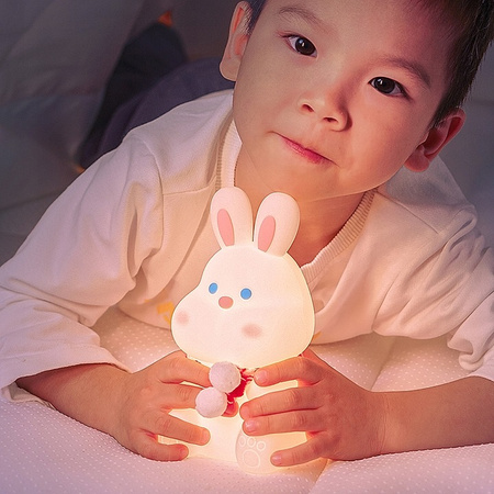 Dětská stolní lampa LED 1,5 W 28 lm 3000K teplá RGB 360° bílá Masterled Rabbit