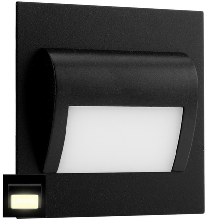 Schodišťové svítidlo DECORUS 9 LED 1.2W Teplá bílá Black ProVero